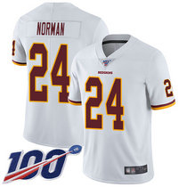Nike Washington Redskins #24 Josh Norman With NFL 100th Season Patch White Vapor Untouchable Authentic Stitched NFL Jersey
