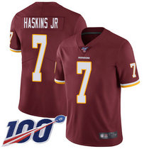 Nike Washington Redskins #7 Dwayne Haskins Jr With NFL 100th Season Patch Burgundy Red Vapor Untouchable Authentic Stitched NFL Jersey