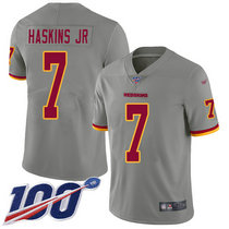 Nike Washington Redskins #7 Dwayne Haskins Jr With NFL 100th Season Patch Inverted Legend Vapor Untouchable Authentic Stitched NFL Jersey