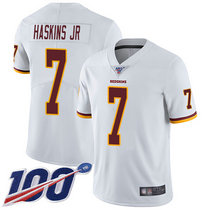 Nike Washington Redskins #7 Dwayne Haskins Jr With NFL 100th Season Patch White Vapor Untouchable Authentic Stitched NFL Jersey