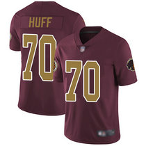 Nike Washington Redskins #70 Sam Huff Gold Number Red Vapor Untouchable Authentic Stitched NFL Jersey