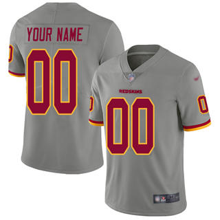 Nike Washington Redskins Customized Gray Inverted Authentic Stitched NFL Jerseys