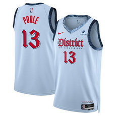 Nike Washington Wizards #13 Jordan Poole Powder Blue 2024-25 City Stitched NBA Jersey
