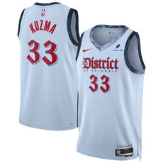 Nike Washington Wizards #33 Kyle Kuzma Powder Blue 2024-25 City Stitched NBA Jersey