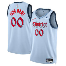 Nike Washington Wizards Active Player Custom Powder Blue 2024-25 City Stitched NBA Jersey