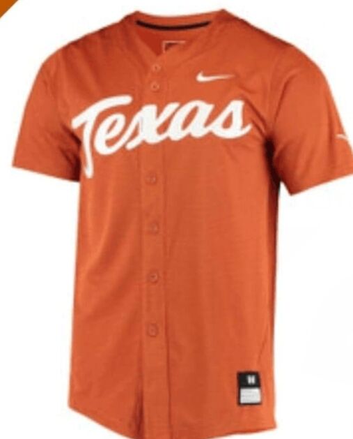 Nike texas longhorns blank burnt orange baseball jersey