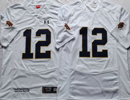Norte Dame Fighting Irish #12 Ian Book White College Football Jersey
