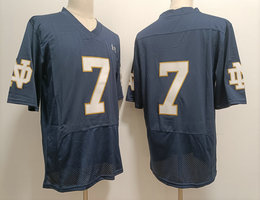 Norte Dame Fighting Irish #7 Audric Estime Blue no Name College Football Jersey