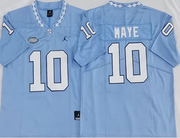 North Carolina Tar Heels #10 Drake Maye Blue College Jersey
