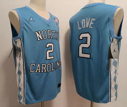 North Carolina Tar Heels #2 Caleb Love Blue College Basketball Jersey