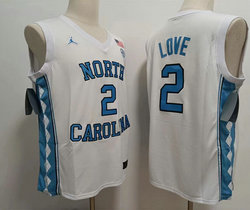 North Carolina Tar Heels #2 Caleb Love White College Basketball Jersey