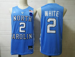North Carolina Tar Heels #2 Coby White Blue Jordan College Basketball Jersey