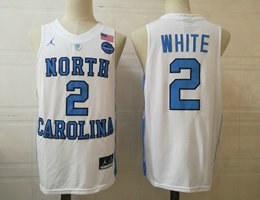 North Carolina Tar Heels #2 Coby White White Jordan College Basketball Jersey