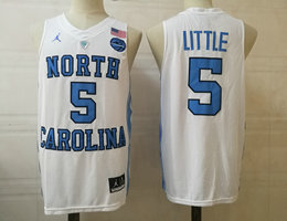 North Carolina Tar Heels #5 Nassir Little White Jordan College Basketball Jersey