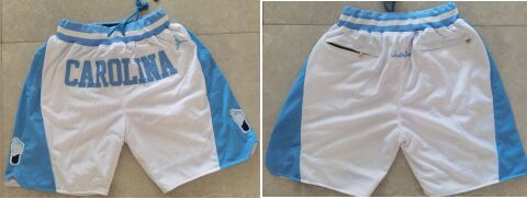 North Carolina Tar Heels White Blue NBA Pocket Shorts