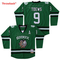 North Dakota Fighting Sioux #9 Jonathan Toews Throwback Green Hockey Stitched Jersey