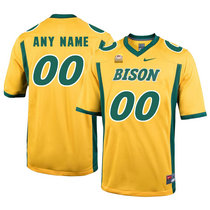 North Dakota State Bison Customized Gold Authentic Stitched NCAA College Jersey