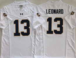 Notre Dame Fighting Irish #13 Riley Leonard White Stitched NCAA Jersey
