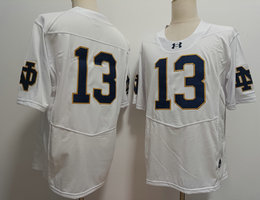 Notre Dame Fighting Irish #13 Riley Leonard White no name Stitched NCAA Jersey