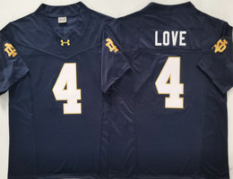 Notre Dame Fighting Irish #4 Jeremiyah Love Blue Gold logo Stitched NCAA Jersey