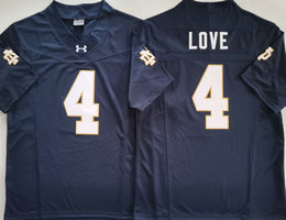Notre Dame Fighting Irish #4 Jeremiyah Love Blue Stitched NCAA Jersey