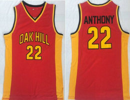 Oak Hill High School #22 Carmelo Anthony Red Basketball jersey