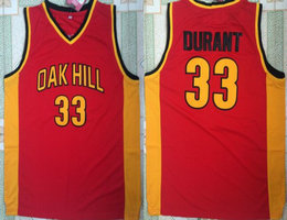 Oak Hill High School #33 Kevin durant Red jersey