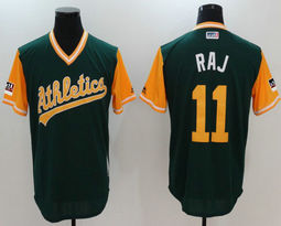 Oakland Athletics #11 Rajai Davis Raj 2018 Players Weekend Authentic Stitched MLB Jersey