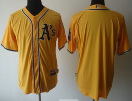 Oakland Athletics Blank Yellow Authentic stitched MLB jersey