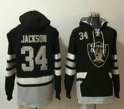 Oakland Raiders #34 Bo Jackson Black Stitched Hooded