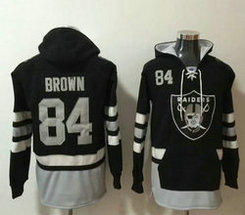 Oakland Raiders #84 Antonio Brown Black NFL Stitched Hoodies