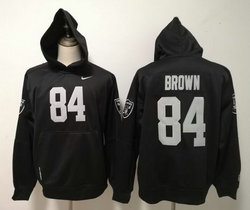 Oakland Raiders #84 Antonio Brown Black Pullover Hoodie