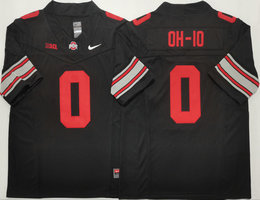 Ohio State Buckeyes #0 OH-IO Black White nike logo NCAA Jersey