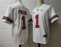 Ohio State Buckeyes #1 Justin Fields White Vapor Untouchable Stitched College Jersey