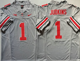 Ohio State Buckeyes #1 Quinshon Judkins Grey F.U.S.E Authentic stitched Football jersey