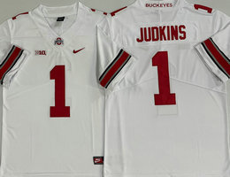Ohio State Buckeyes #1 Quinshon Judkins White F.U.S.E College Football Jersey