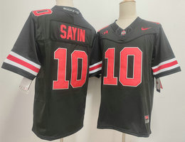 Ohio State Buckeyes #10 Julian Sayin Black Red Name Authentic Stitched NCAA Jersey