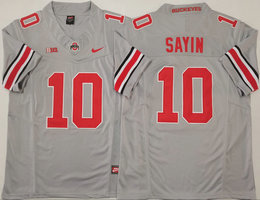 Ohio State Buckeyes #10 Julian Sayin Gray Authentic Stitched NCAA Jersey