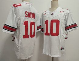 Ohio State Buckeyes #10 Julian Sayin White Authentic Stitched NCAA Jersey
