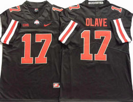 Ohio State Buckeyes #17 Chris Olave Black Red Number Vapor Untouchable Stitched College Jersey