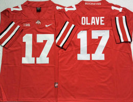 Ohio State Buckeyes #17 Chris Olave Red Vapor Untouchable Stitched College Jersey