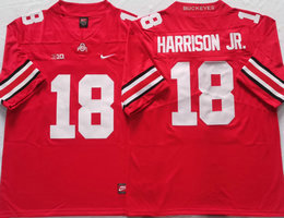 Ohio State Buckeyes #18 Marvin Harrison Jr. Red Stitched NCAA College Football Jersey