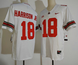 Ohio State Buckeyes #18 Marvin Harrison Jr. White Stitched NCAA Jersey