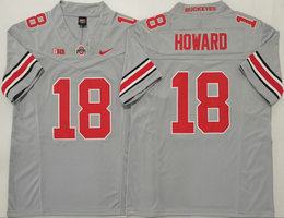 Ohio State Buckeyes #18 Will Howard Grey College Jersey