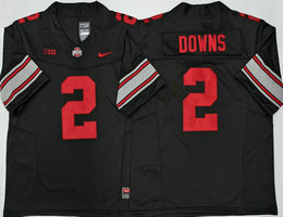 Ohio State Buckeyes #2 Caleb Downs Black sleeves With grey Stitched NCAA Jersey