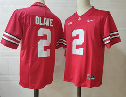 Ohio State Buckeyes #2 Chris Olave Red Vapor Untouchable Authentic Stitched NCAA Jersey