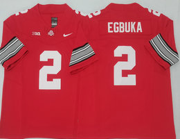 Ohio State Buckeyes #2 Emeka Egbuka Red F.U.S.E Stitched NCAA Jersey