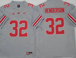 Ohio State Buckeyes #32 TreVeyon Henderson Gray F.U.S.E. Stitched Football Jersey