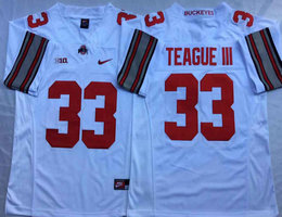 Ohio State Buckeyes #33 Master Teague III White Vapor Untouchable College Football Jersey