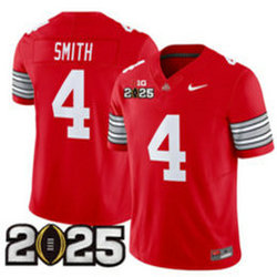 Ohio State Buckeyes #4 Jeremiah Smith Red 2025 CFP NCAA Jersey